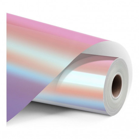 "LOKLiK Permanent haftende Vinylfolie Holographisch - Rosa - 30,5 x 90 cm"