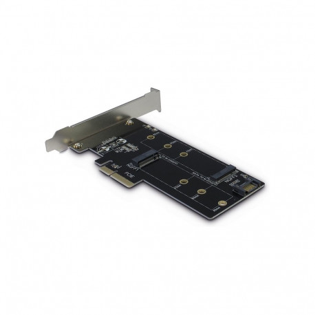"Inter-Tech PCIe Adapter Karte KT015 PCIex4->M.2 + SATA->M.2"