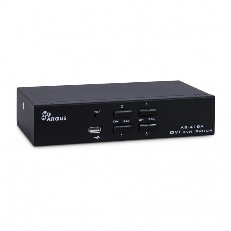 Inter-Tech KVM-lüliti AS-41DA DVI 4 pordiga metallist