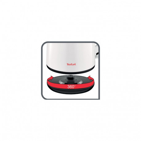 TEFAL Kettle | KO261130 | 2150 W | Electric | 1 L | Plastic | 360° rotational base | White