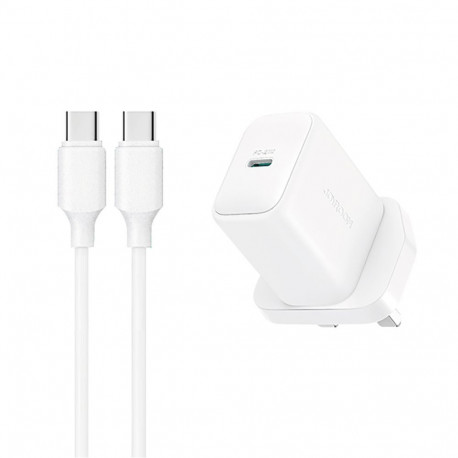 Joyroom Joyroom JR-TCF20 PD 20W Wall Charger (UK Plug) with 1m USB-C Cable - White
