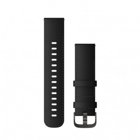 Garmin Quick Release Bands (22 mm) Black Leather with Brushed Slate Hardware