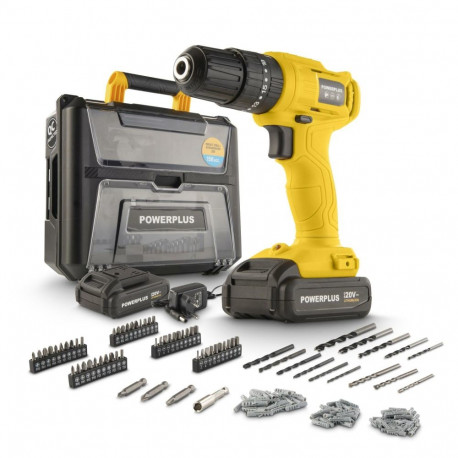 Impact drill - screwdriver 20V, POWERPLUS, POWXBOX004, 30Nm, 2 batteries 20V 1.3Ah