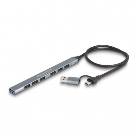 DeLOCK 4 Port Slim USB Hub with USB Type-C™ or USB Type-A to 3 x USB 5 Gbps USB Type-C™ + 1 x USB 5 