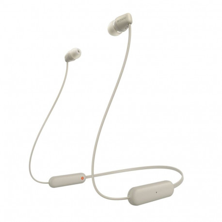Sony juhtmevabad kõrvasisesed kõrvaklapid WI-C100 Bluetooth kõnedeks/muusikaks, beež