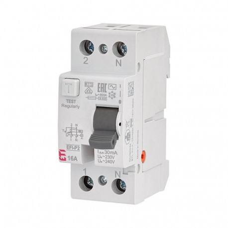 lekkevoolurelee 2P 16A 30MA EFI-P2