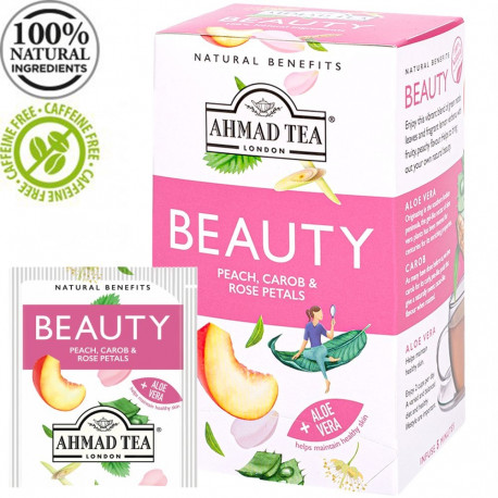 Herbal tea AHMAD Beauty peach, St. John´s wort and rose petals 20 pcs in an envelope