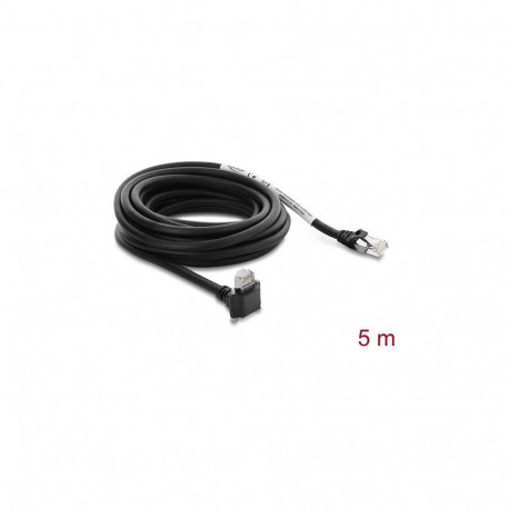 "Delock GigE Kamera Kabel RJ45 Stecker 90° gewinkelt mit Schrauben, Steckerlänge 28 mm zu RJ45 Steck