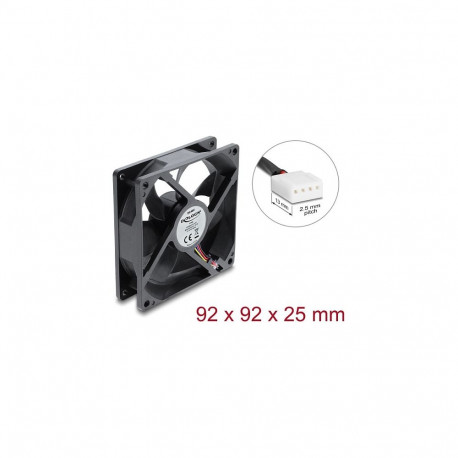 Aksiaalventilaator 48V DC, 92 x 92 x 25mm, 4-kontaktilise PWM-ventilaatoriühendusega, must