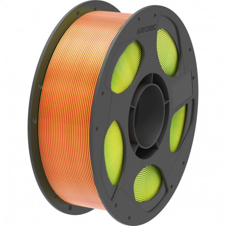 Anycubic PLA siidifilament, kolmevärviline: punane, kollane, roheline