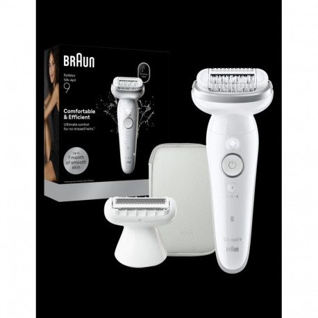Braun Silk-pil 9 SES9-030 Epilator, Wet & Dry, White/Silver