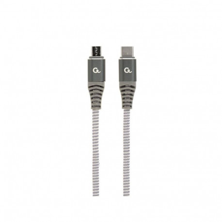Cablexpert CC-USB2B-CMMBM-1.5M Premium cotton braided USB Type-C to micro-USB charging & data cable,