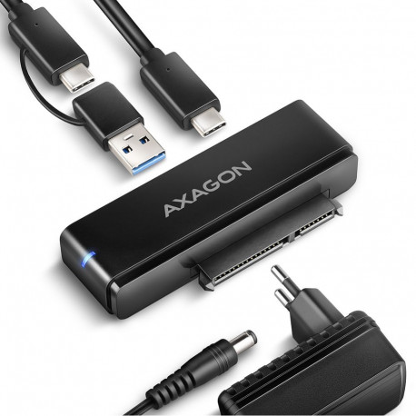 Axagon ADSA-FPX USB-C 10Gbps - SATA 6G 2.5"/3.5" SSD/HDD FAST PORT X adapter incl. AC ad. |