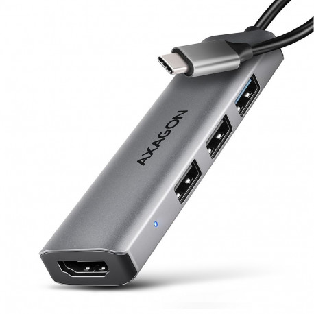 Axagon HMC-H3A USB 5Gbps hub, 3x USB-A, HDMI 4k/30Hz, 15cm USB-C cable |