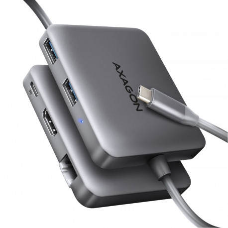 Axagon HMC-5HL USB 5Gbps hub, 2x USB-A, HDMI 4k/60Hz, RJ-45, PD 100W