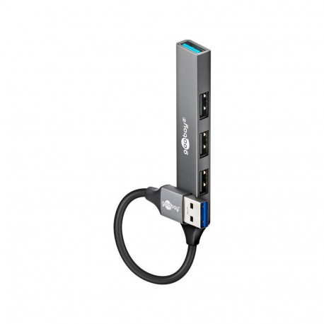 Goobay Slim 4-Port USB Hub, USB-A to USB-A, 5 Gbit/s | 74456
