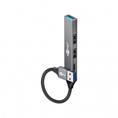 Goobay Slim 4-Port USB Hub, USB-A to USB-C/USB-A, 5 Gbit/s | 74458