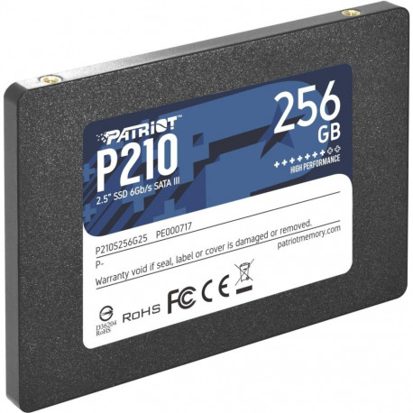 Patriot SSD||P210|256GB|SATA 3.0|Write speed 400 MBytes/sec|Read speed 500 MBytes/sec|2,5"|TBW 120 T