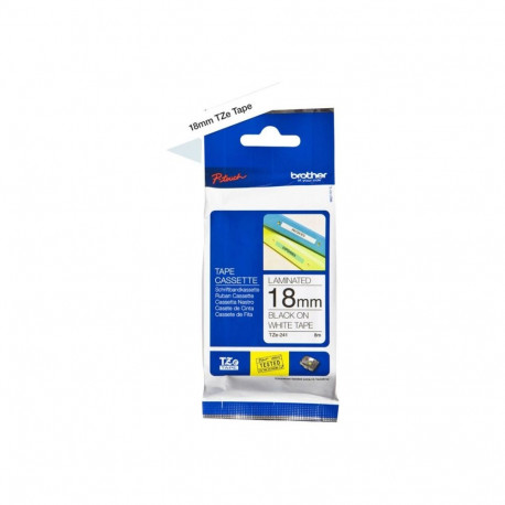 Brother TZ-241 Laminated Tape Black on White, TZe, 8 m, 1.8 cm
