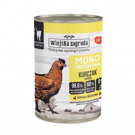 WIEJSKA ZAGRODA märg kassitoit Kana Mono 400g