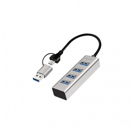 Logilink USB 3.1 jaotur, 4-pordiline, USB-A+C, alumiiniumist, hall