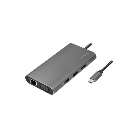 "Logilink Dockingstation USB 3.2 Gen1,USB-C, 10-Port,PD,silb."