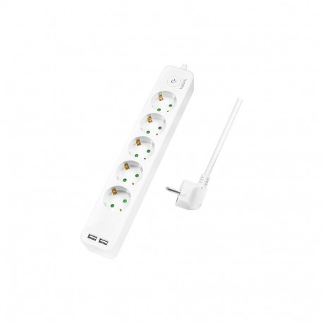 Logilink 5-pesaline pikendusjuhe 1,5m 2x USB 5V/2,1A max.