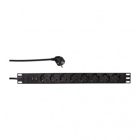 Logilink 8-pesaline pikendusjuhe CEE7/3+2 USB, ülepingekaitsega