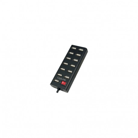USB-jaotur 13-pordine koos toiteadapteriga, plastikust, must