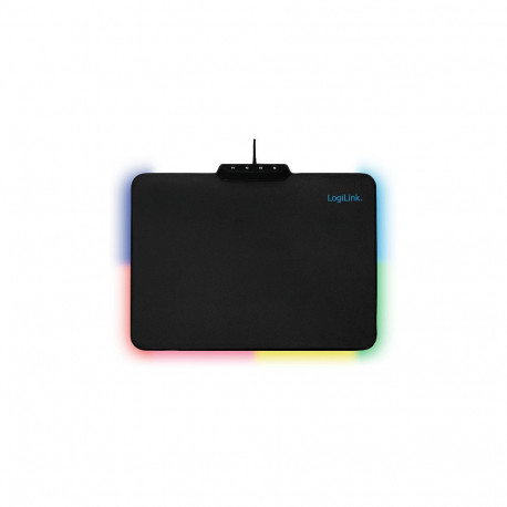LogiLink mänguri hiirematt RGB-valgustusega USB-A ühendusega silikoonist 36x26cm, must