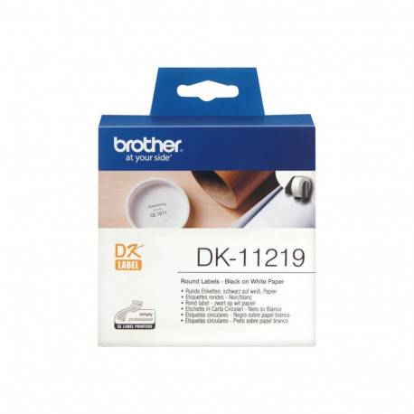 Brother Round paper labels DK-11219 | Black on White | 12 mm
