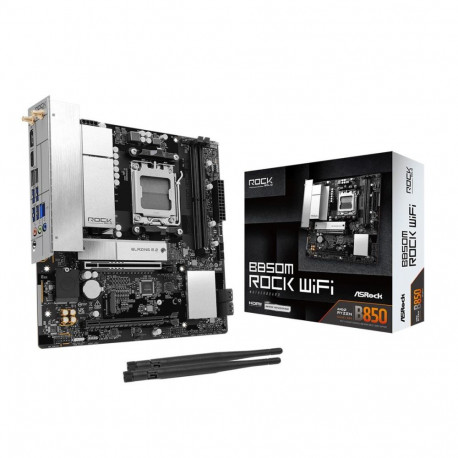 Mainboard|ASROCK|AMD B850|Socket AM5|micro ATX|RAM DDR5-SDRAM|2xSlots|Wi-Fi Yes|Bluetooth Yes|1xNumb
