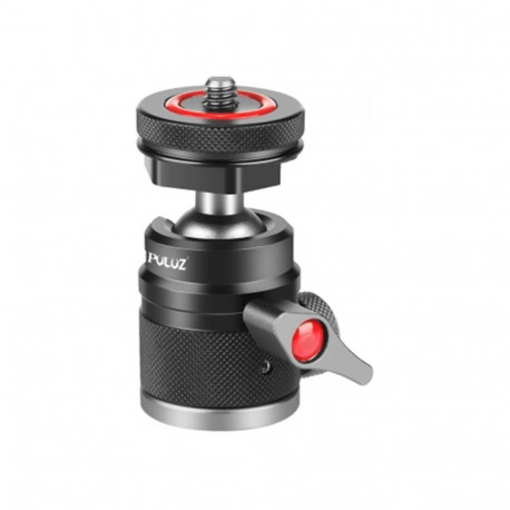 Puluz aluminum alloy ball head with cold shoe mount (black)
