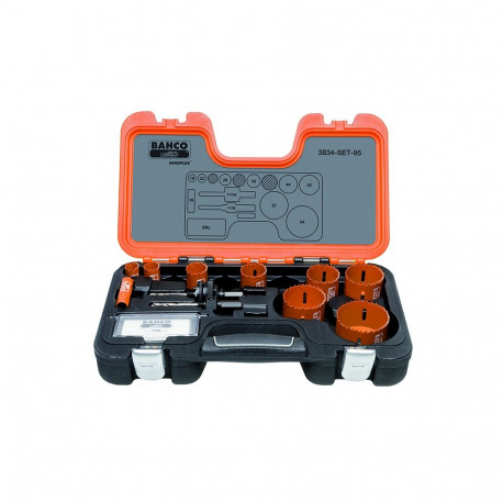 Bimetal holesaw set 16,19,22,29,35,44,52,57,64mm with arbors