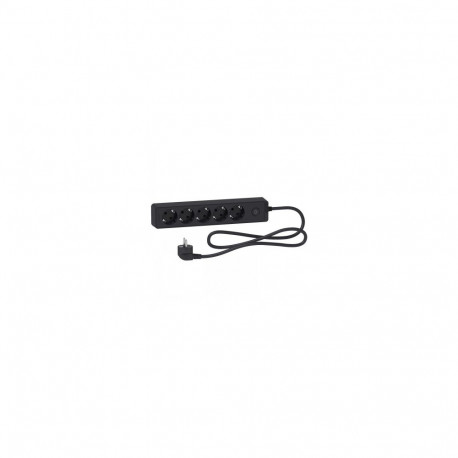 SCHNEIDER ELECTRIC UNICA EXTEND - SCHUKO TRAILING LEAD - 5 OUTLETS - ANTHRACITE