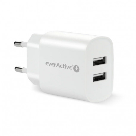 EVERACTIVE laadija 2 x USB 2.4A, valge
