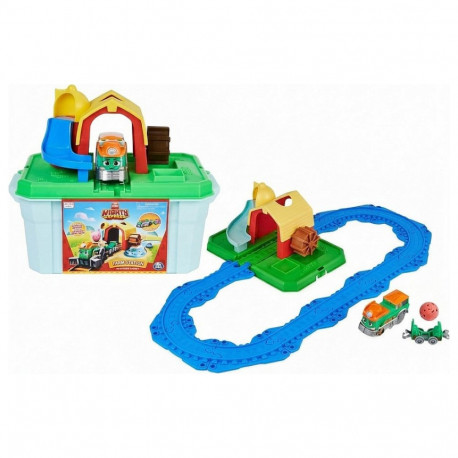 Spinmaster Mighty Express farmi raudteejaama mängukomplekt Farm-Friedaga