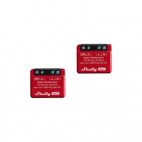 SHELLY 1PM Mini Gen3 2-Pack WLAN PM Switch