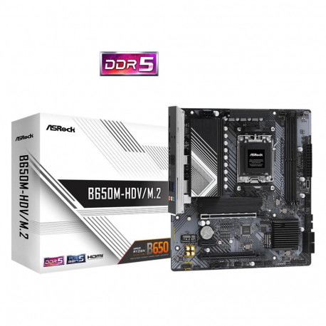 ASRock emaplaat B650M HDV/M.2 AM5 M-ATX HDMI/DP DDR5