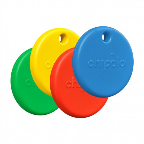 Chipolo POP – Bluetooth Tracker with Replaceable Battery for iOS & Android, 4pack -Red_Blue_Yellow_G