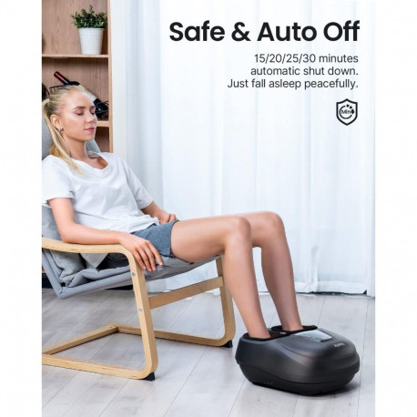 Health & Personal Care - Renpho Shiatsu Foot Massager With Timer And Display, 450 x 200 x 350 mm, Bl
