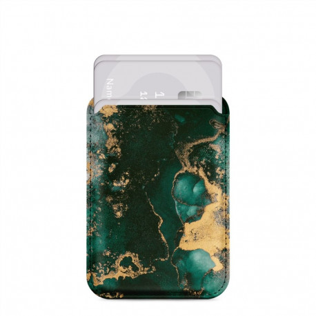 Phone Card Holder - MIO Green Marble MagSafe Card Holder, Marble