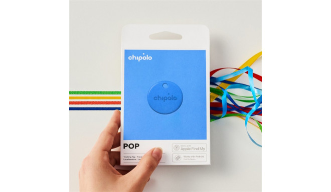 Bluetooth Tracker - Chipolo POP, Replaceable Battery, Loud Sound, Blue