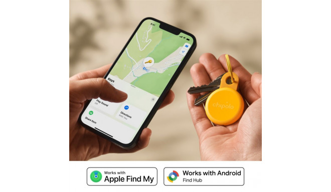 Bluetooth Tracker - Chipolo LOOP Rechargeable Tracker With Silicone Loop For iOS & Android, Yellow