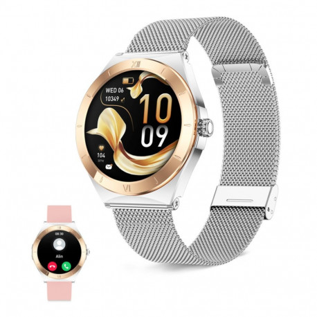 Smartwatch - Ksix LYA, 1.19” AMOLED, Health Tracking, Silver