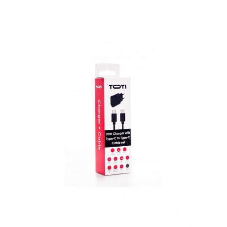 Charger - SEEK TOTI 20W Type-C PD Fast Charger, 1m, Black
