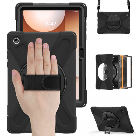 Tablet Case - Just Must JM Rugged Case Grip for Samsung Galaxy Tab A11+ With Strap Black