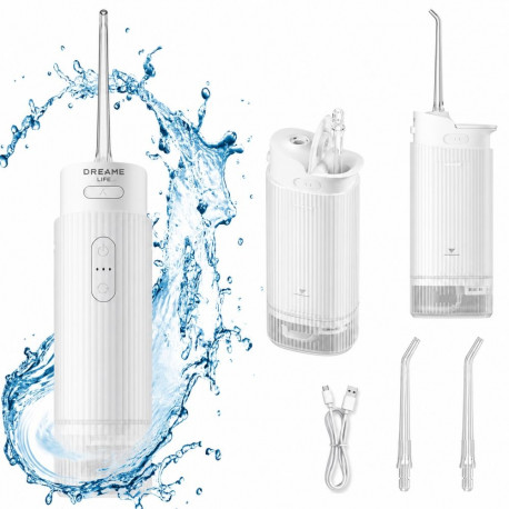 Water Flosser - Dreame T01 Portable, 3 Pressure Modes, 200ml Tank, White
