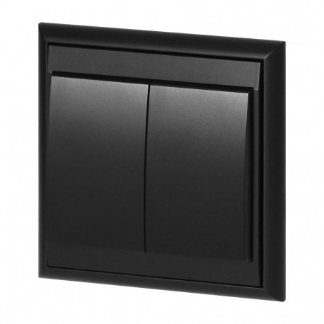 Łącznik p/t świecznikowy Luna, 10A, 250V, WP-2L, czarny (5 tk.)