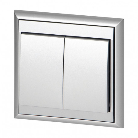 Łącznik p/t świecznikowy Luna, 10A, 250V, WP-2L, srebrny (5 tk.)
